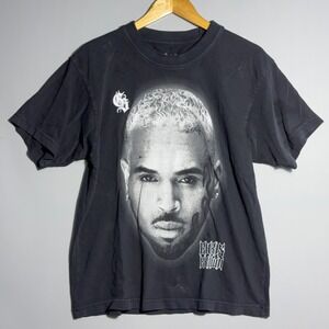 Chris Brown Tour Breezy Bowl T-Shirt Mens Size Medium Black Hip Hop Streetwear